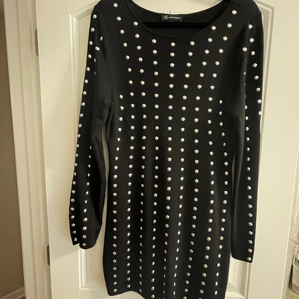 INC International Concepts Black Top with Silver studs. Stretchy.